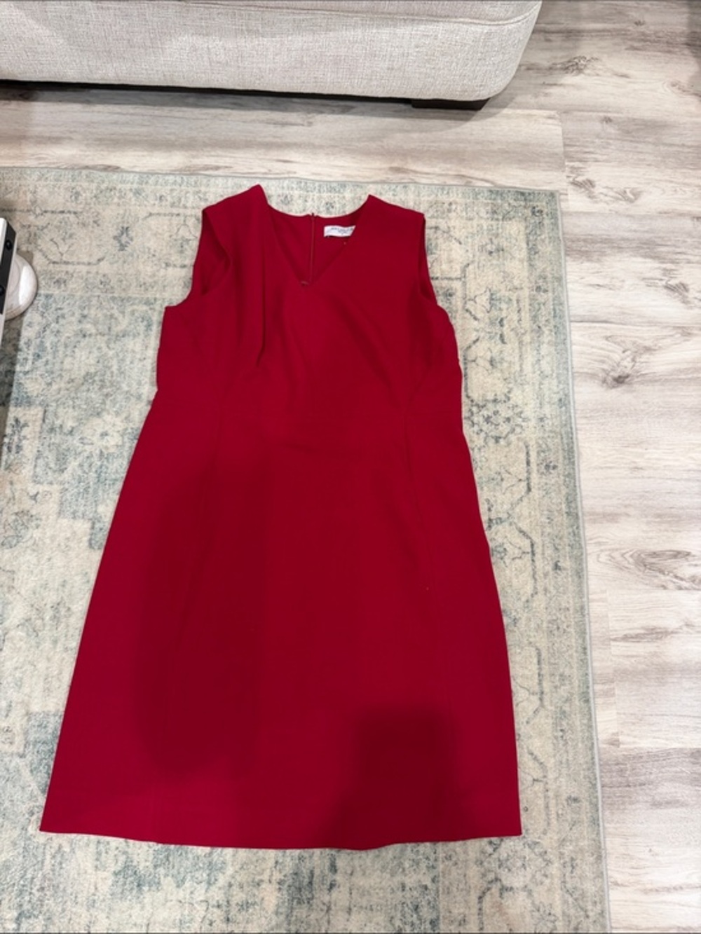 MM Lafleur DARK Red Sleeveless Sheath Dress BUSINESS SIZE 1  LARGE